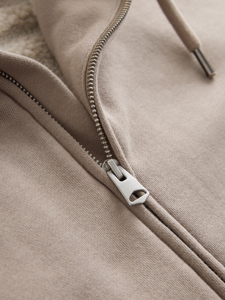 Бейтарап тас - Borg Lined Zip Through Hoodie - 12суретінің 12 суреті