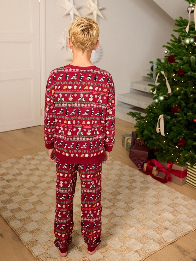 Red Wallace & Gromit Christmas Matching Family Pyjamas (1.5-16yrs) - Image 2 of 4 Red Wallace & Gromit Christmas Matching Family Pyjamas (1.5-16yrs) - Image 2 of 4