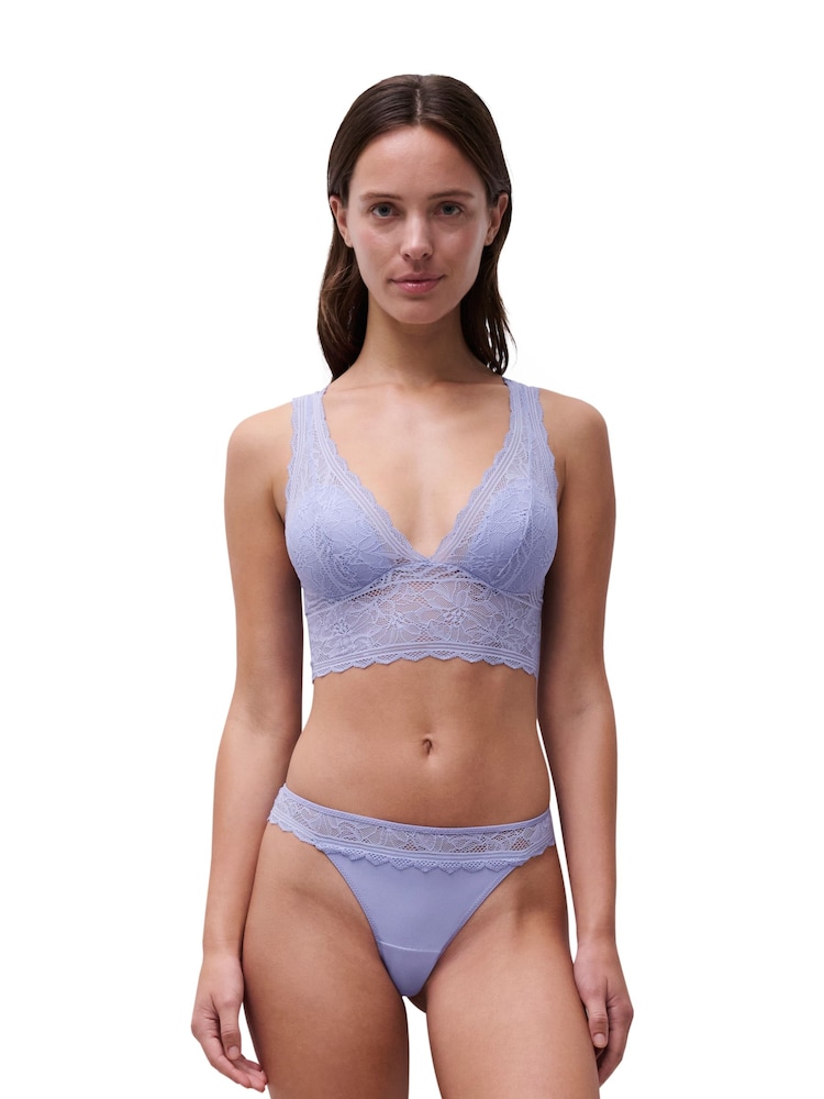 Chantelle Blue Floral Touch Thistle Bralette - Image 2 of 5 Chantelle Blue Floral Touch Thistle Bralette - Image 2 of 5