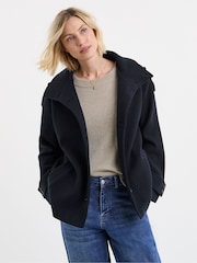 JD Williams Blue Funnel Neck Short Jacket - Image 1 of 4