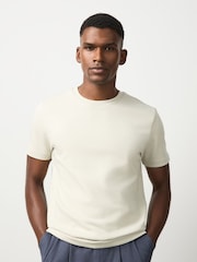 Stone Neutral Slim Fit Motionflex Soft Heavyweight T-Shirt - Image 1 of 7
