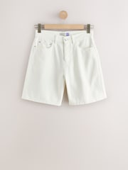 White Bermuda Denim Jort Shorts - Image 6 of 8