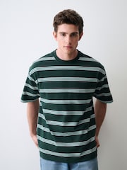 Green Striped Heavy Weight T-Shirt - Image 3 of 7