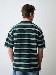 Green Striped Heavy Weight T-Shirt - Image 4 of 7
