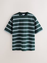 Green Striped Heavy Weight T-Shirt - Image 5 of 7