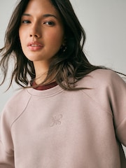 Mocha Crew Neck Logo Sweatshirt - Image 4 of 7