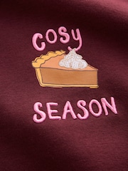 Burgundy Red Autumnal Graphic Sweatshirt - Image 4 of 6