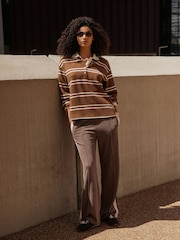 Brown Striped Cosy Rugby Top - Image 2 of 7