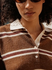 Brown Striped Cosy Rugby Top - Image 6 of 7