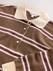 Brown Striped Cosy Rugby Top - Image 8 of 9