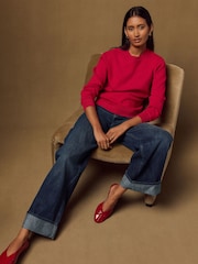 Red Crew Neck Knit Look Jumper - Image 2 of 9