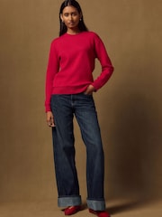Red Crew Neck Knit Look Jumper - Image 3 of 9