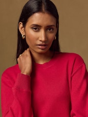 Red Crew Neck Knit Look Jumper - Image 6 of 9