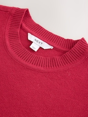Red Crew Neck Knit Look Jumper - Image 8 of 9