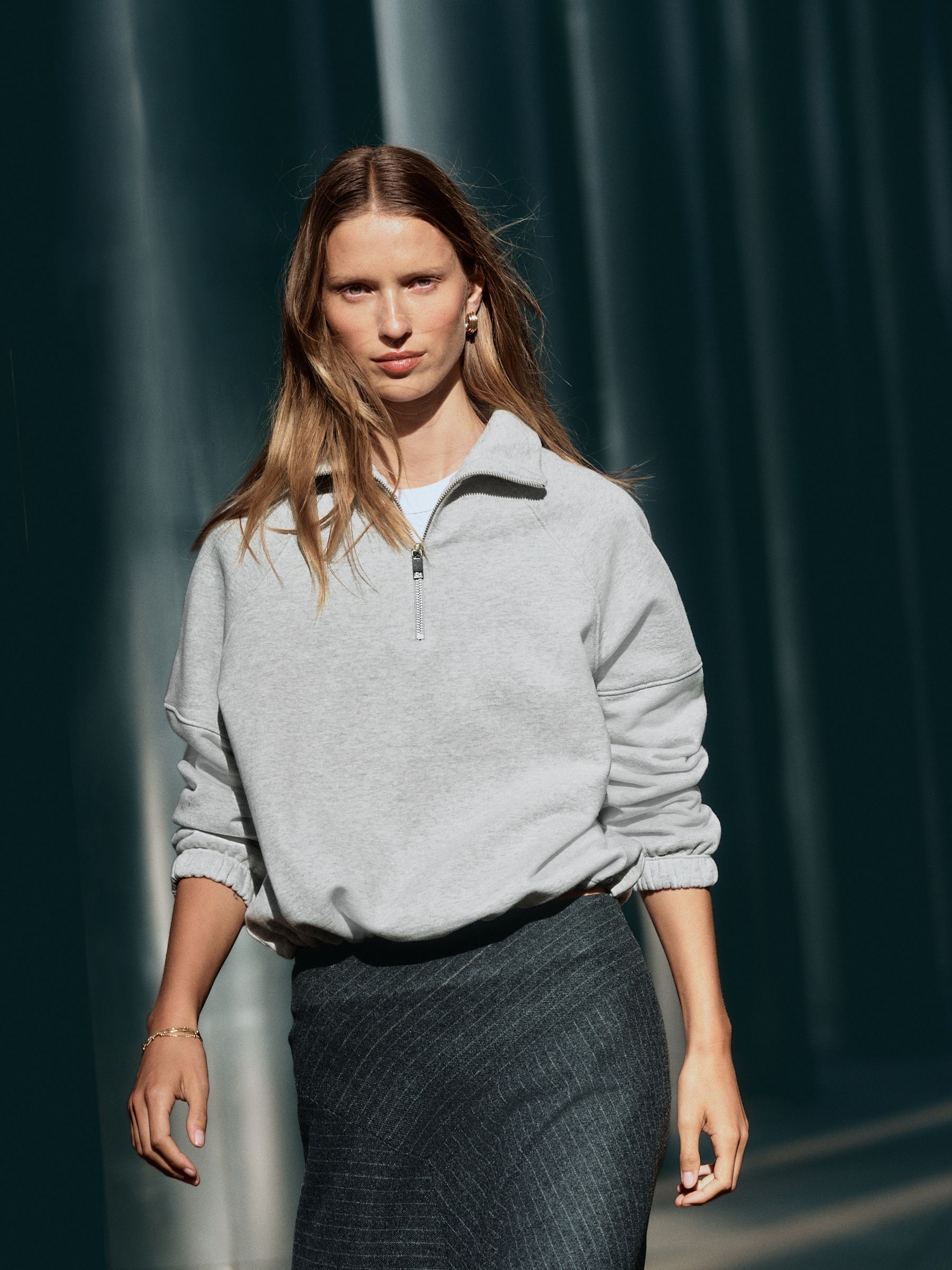 Buy Grey - Quarter Zip Sweatshirt from Next Japan