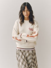 Cream Pumpkin Graphic Knitted Jumper - Image 2 of 11