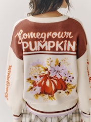 Cream Pumpkin Graphic Knitted Jumper - Image 3 of 11