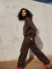 Chocolate Brown Quarter Zip Sweatshirt - Image 3 of 8
