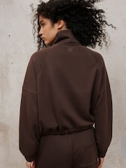 Chocolate Brown Quarter Zip Sweatshirt - Image 4 of 8
