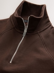 Chocolate Brown Quarter Zip Sweatshirt - Image 6 of 8