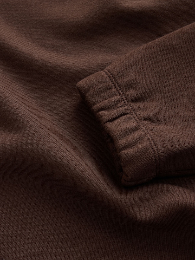 Chocolate Brown Quarter Zip Sweatshirt - Image 8 of 8 Chocolate Brown Quarter Zip Sweatshirt - Image 8 of 8
