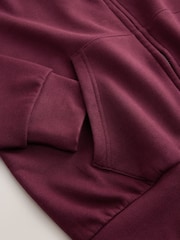 Burgunderrot - Hoodie mit durchgehendem Reißverschluss - Bild 8 von 9