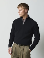 Noir/Gris - Essential Textured Quarter Zip Jumper 2 Pack - Image 2 de 10