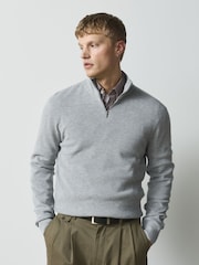 Noir/Gris - Essential Textured Quarter Zip Jumper 2 Pack - Image 5 de 10
