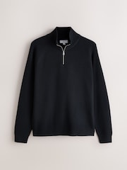 Noir/Gris - Essential Textured Quarter Zip Jumper 2 Pack - Image 7 de 10