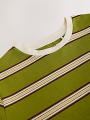 Green Stripe Heavyweight Crew Neck T-Shirt - Image 7 of 8