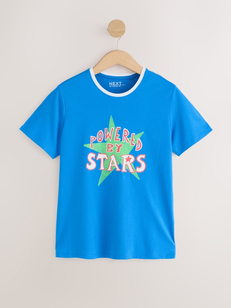 Blue Star Graphic Slimline Crew Neck T-Shirt - Image 1 of 4