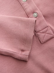 Purple Ribbed Henley Layer Long Sleeve Top - Image 6 of 7