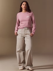 Pink Long Sleeve Crew Neck T-Shirt - Image 2 of 9