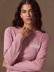 Pink Long Sleeve Crew Neck T-Shirt - Image 5 of 9