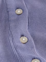 Mauve Purple Ribbed Henley Layer Long Sleeve Top - Image 9 of 9