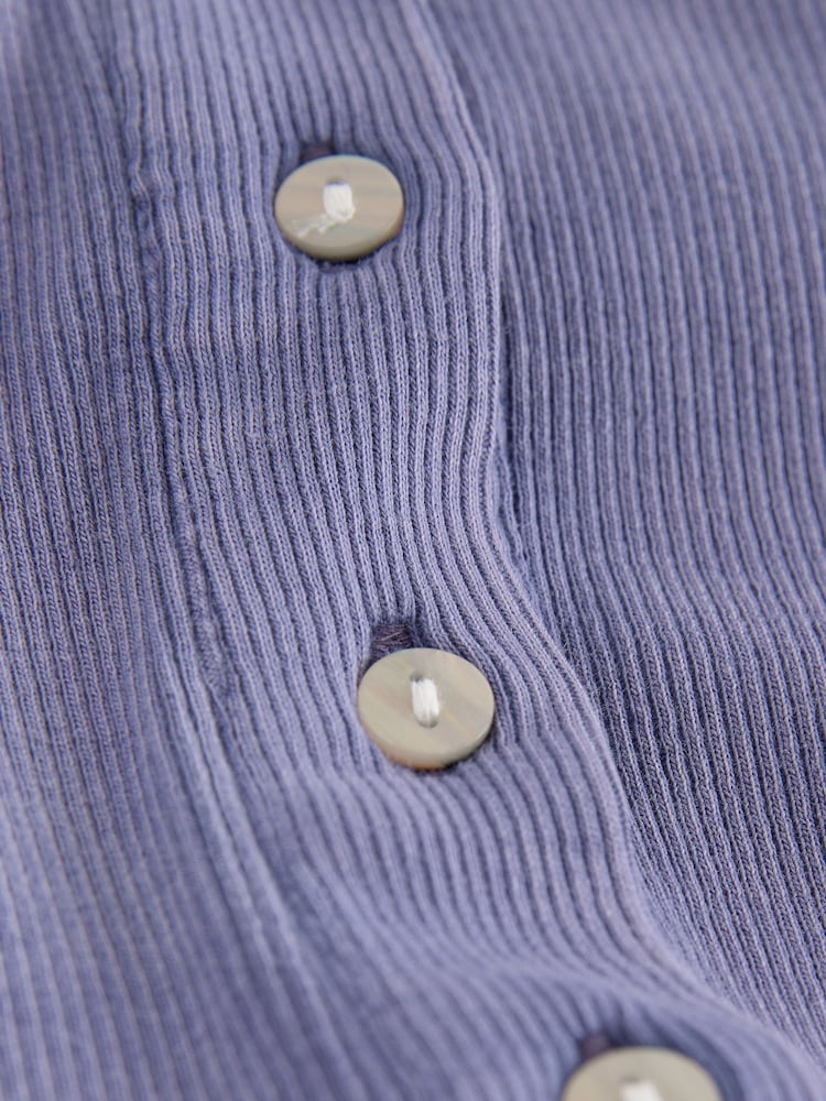 Mauve Purple Ribbed Henley Layer Long Sleeve Top - Image 9 of 9 Mauve Purple Ribbed Henley Layer Long Sleeve Top - Image 9 of 9