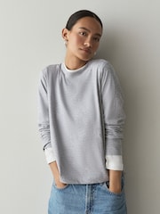 Grey Long Sleeve Crew Neck T-Shirt - Image 1 of 7