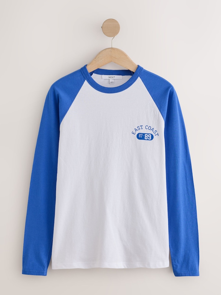 Cobalt Blue Long Sleeve Raglan T-Shirt - Image 1 of 3