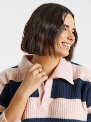 Simply Be Pink Collared Rib Jumper - Image 4 of 4