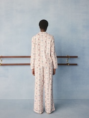 Cath Kidston Ecru Crest Print Button Through Pyjamas Set - Image 3 of 10