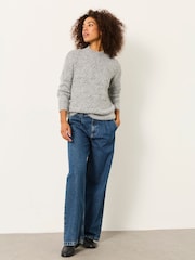 FatFace Grey Knitted Bobble Texture Jumper - Image 3 of 6