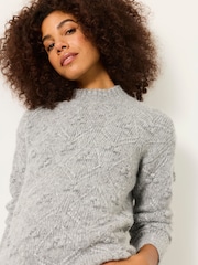 FatFace Grey Knitted Bobble Texture Jumper - Image 4 of 6
