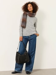 FatFace Grey Knitted Bobble Texture Jumper - Image 5 of 6