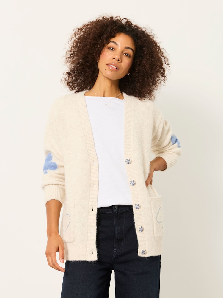 FatFace Heart Knitted Longline Cardigan - Slika 1 od 6