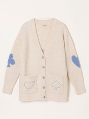 FatFace Heart Knitted Longline Cardigan - Slika 5 od 6
