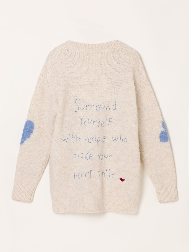 FatFace Heart Knitted Longline Cardigan - Slika 6 od 6