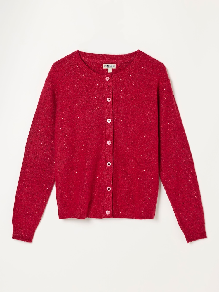 Rojo - Cárdigan de punto con lentejuelas brillantes de Cuello redondo FATFACE - Imagen 6 de 6 Rojo - Cárdigan de punto con lentejuelas brillantes de Cuello redondo FATFACE - Imagen 6 de 6