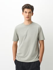 Sage Green Regular Fit Signature SUPIMA® Cotton Crew Neck T-Shirt - Image 1 of 5