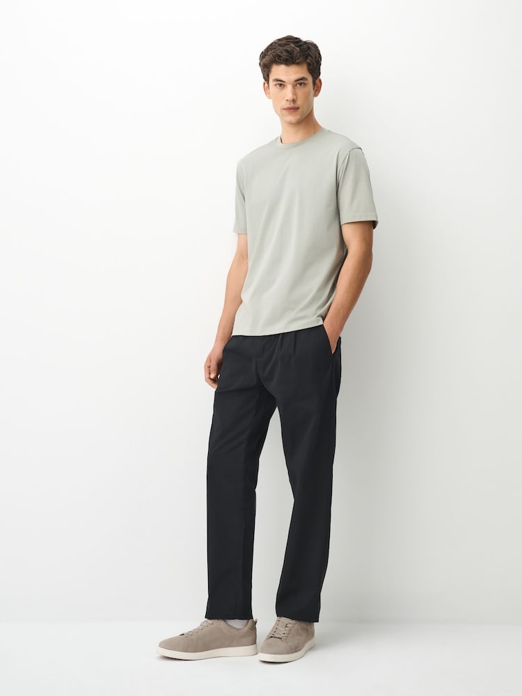 Sage Green Regular Fit Signature SUPIMA® Cotton Crew Neck T-Shirt - Image 2 of 5