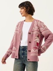 FatFace Ski Christmas Cardigan - 1 paveikslėlis iš 7